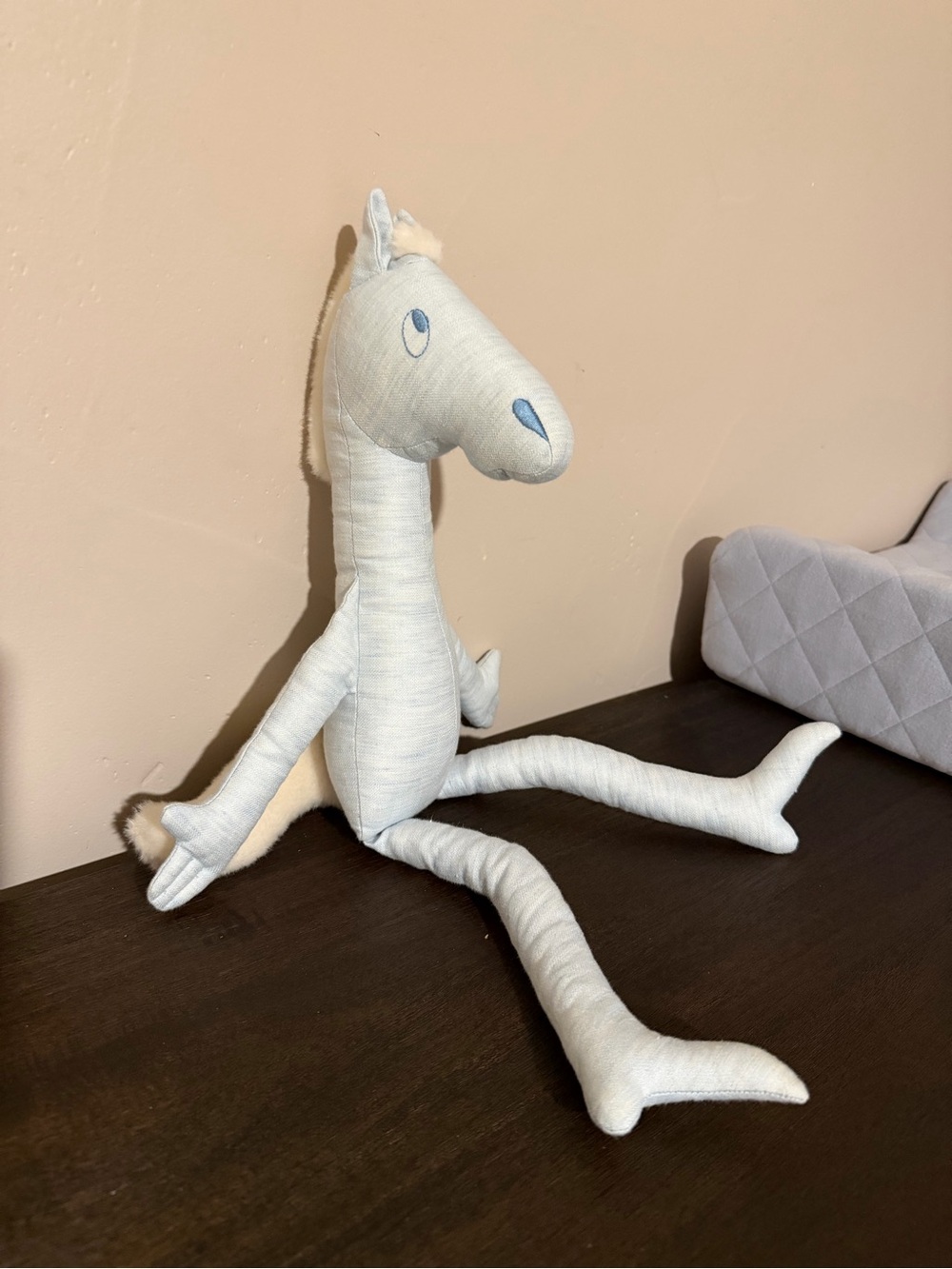 Hermes Handmade Light Gray Plush Horse Doll
